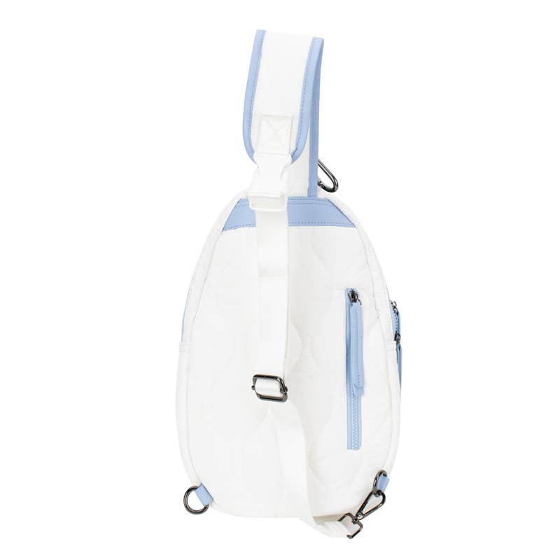 Pickleball Courtside Sling - White / Sky Blue