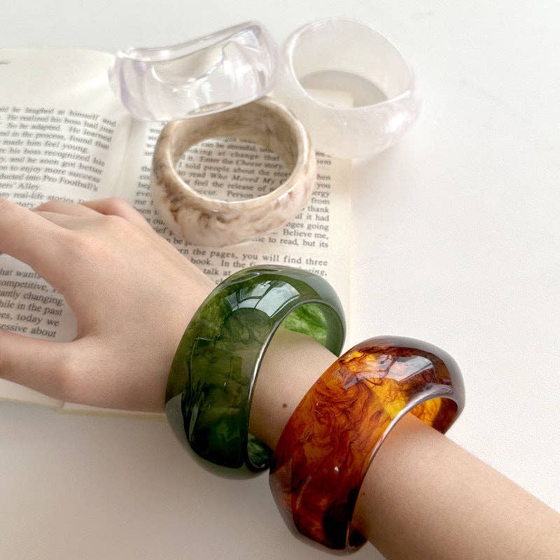 Irregular Wide Acrylic Simple Bracelets DP25B586: C