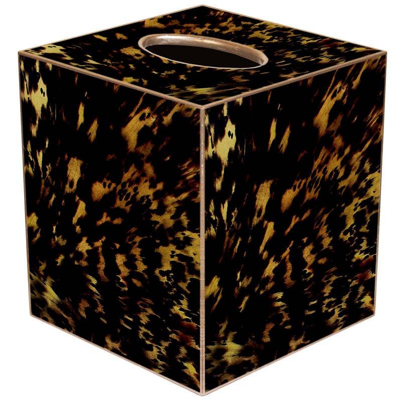 TB8440 Tortoise Shell Tissue Box Cover: Paper Mache