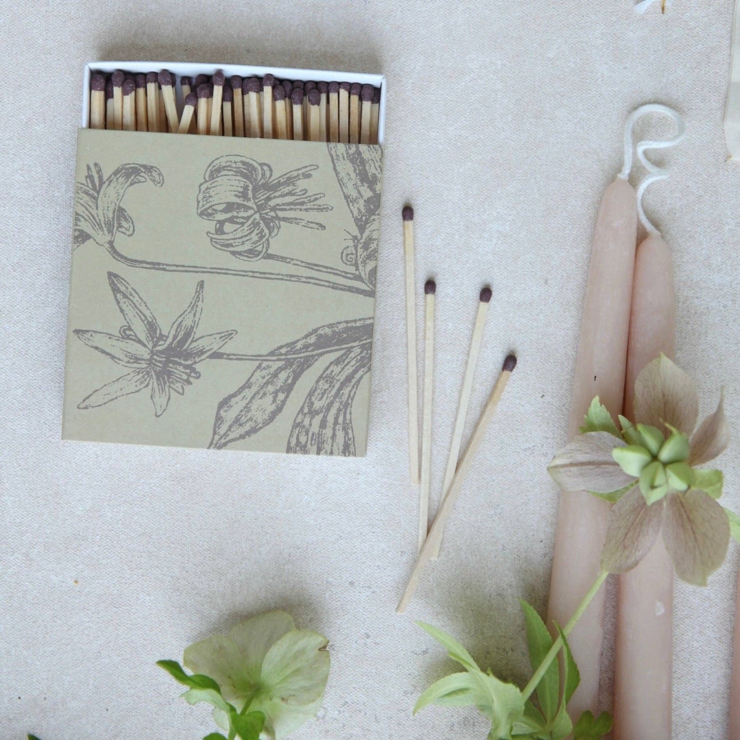 9" Heirloom Beeswax Taper Candles: Blossom