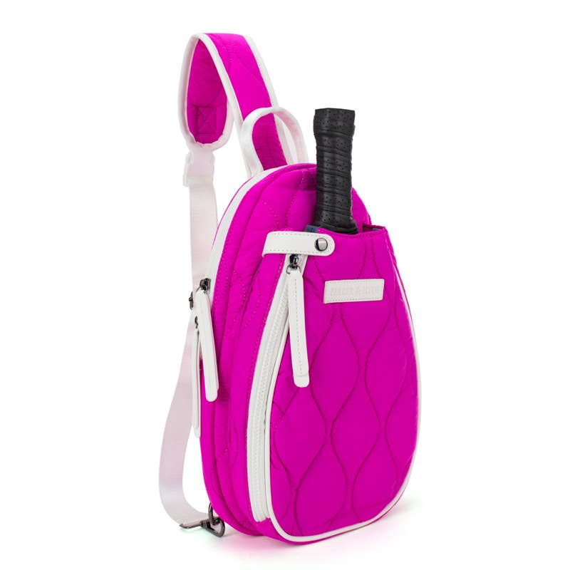 Pickleball Courtside Sling - Vivid Pink / White