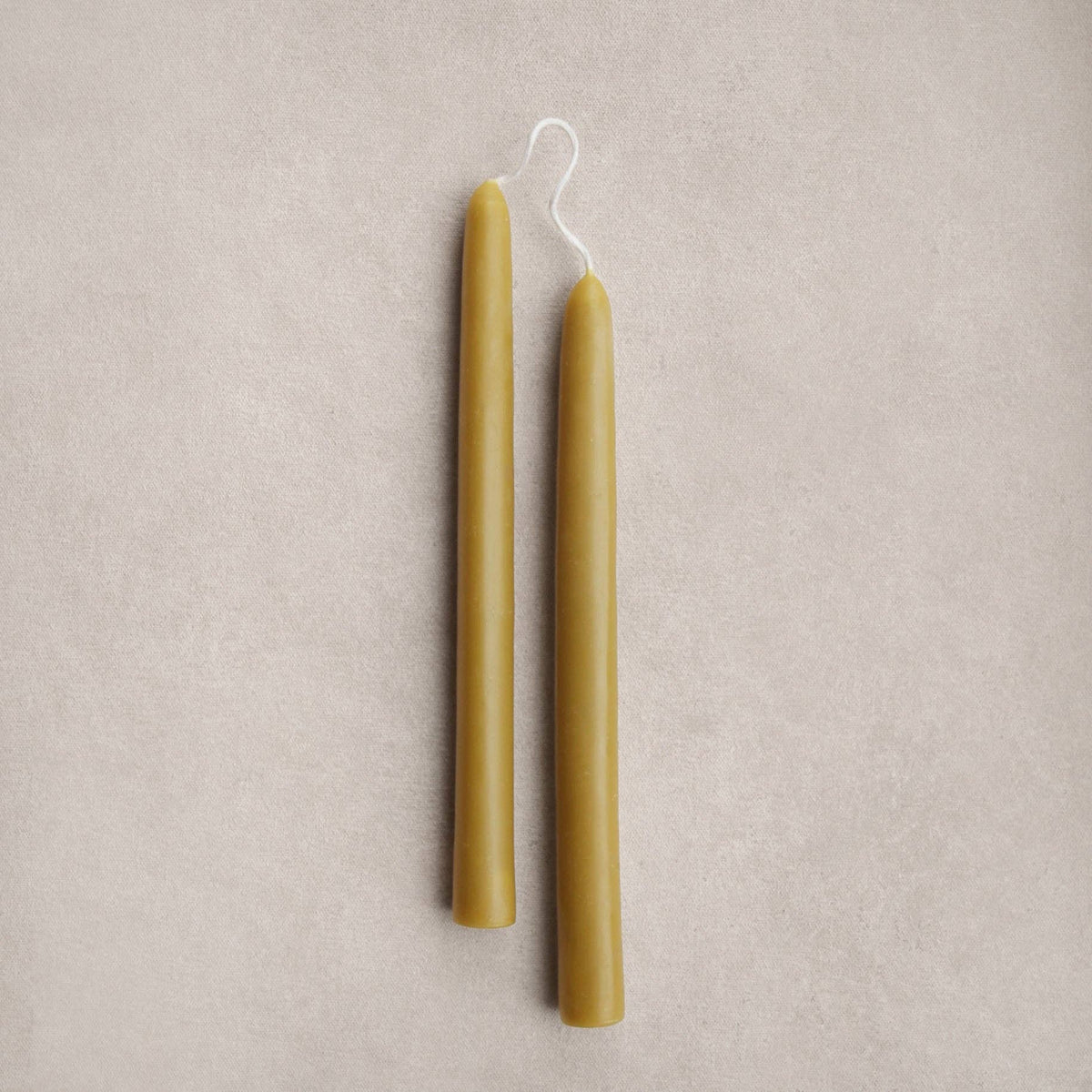 9" Heirloom Beeswax Taper Candles: Olive