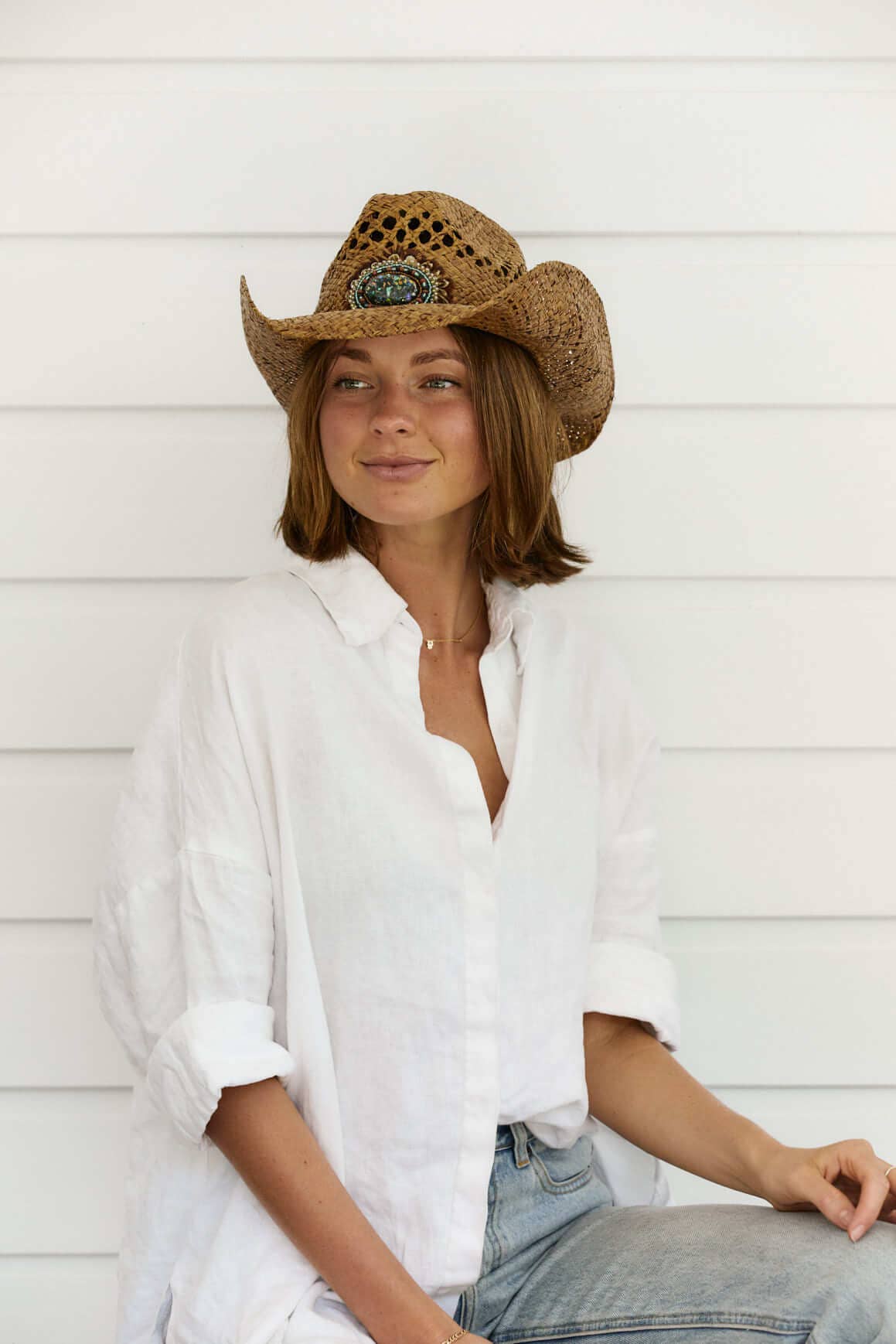 Navajo Western Raffia Shapeable Hat : Brown / One Size
