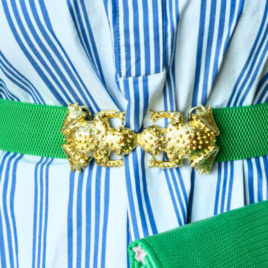 Kissing Frogs Interchangeable Belt Buckle w/ Gold Finish