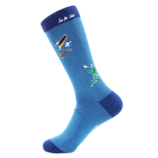 Men’s Alligator Themed Pima Cotton Socks - “See Ya Later”