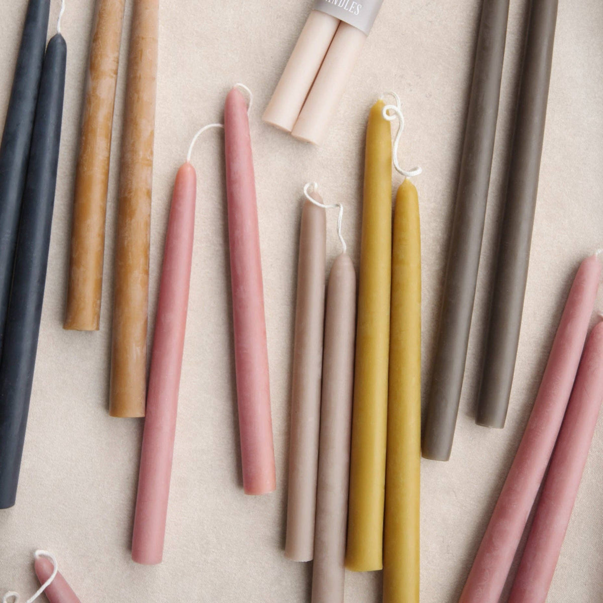 9" Heirloom Beeswax Taper Candles: Olive