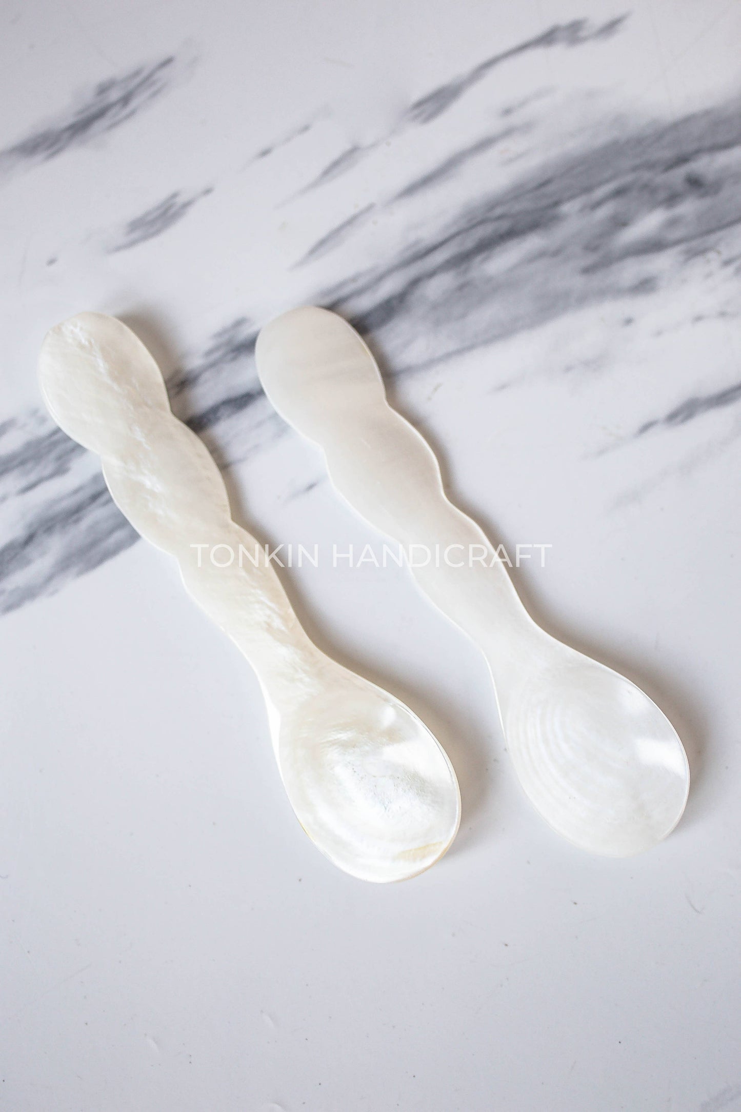 Wee Mother of Pearl Seashell Spoon White