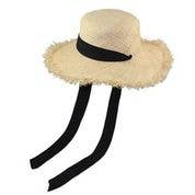 4" Flat Brim Fringed Edge Raffia 3136 Hat Spring