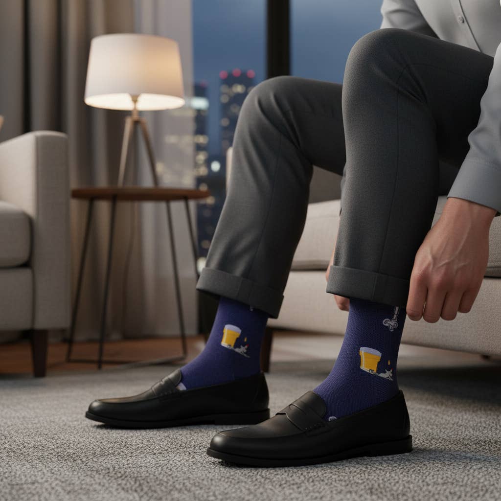 "Happy Hour" - Beer Themed Fine Men's Socks