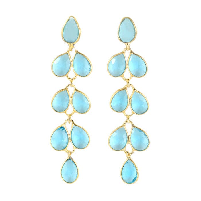 Mia Gold Earring - 11 Gemstone Options: Turquoise