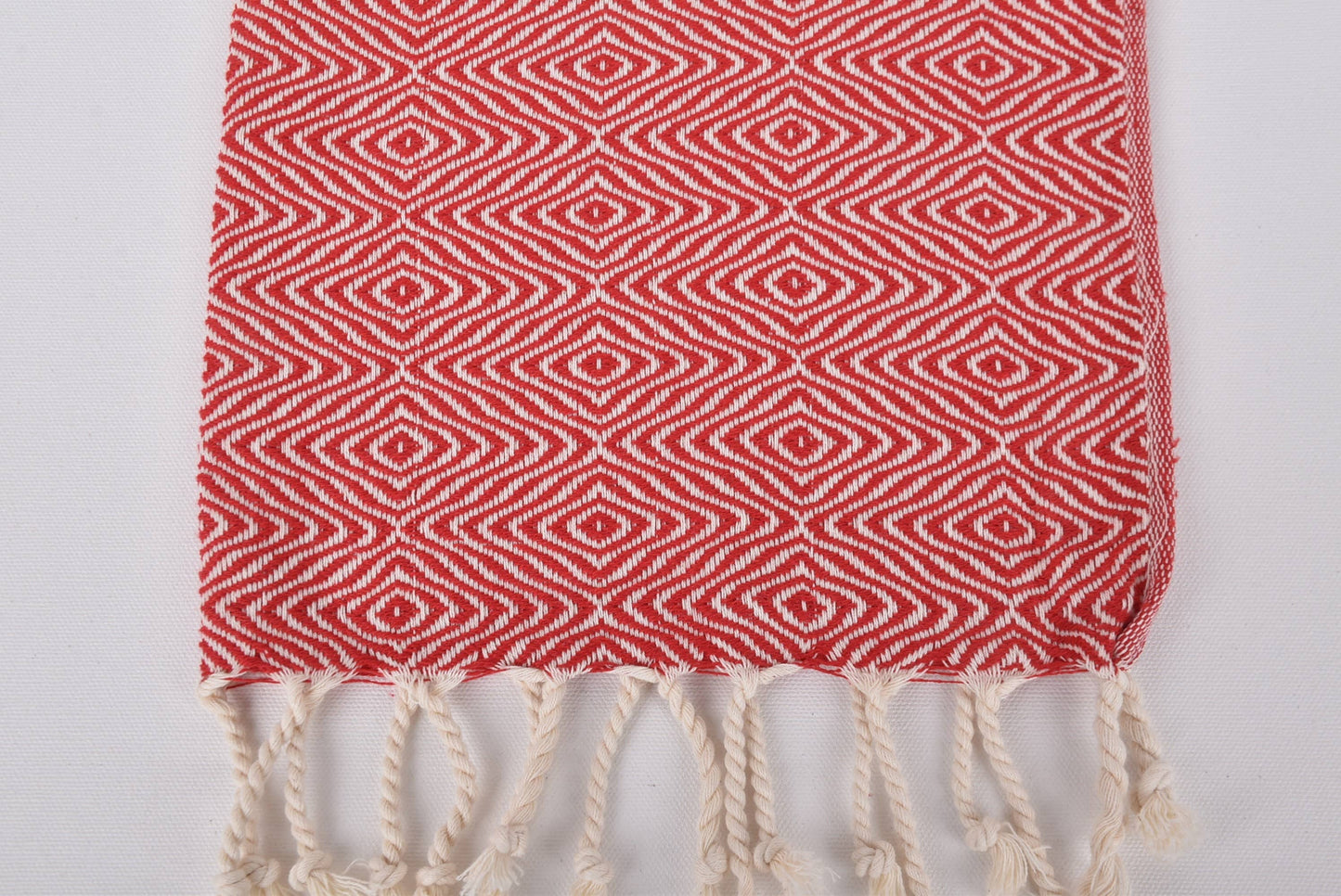 Custom Dish Towel, Elegant Red Diamond Towel