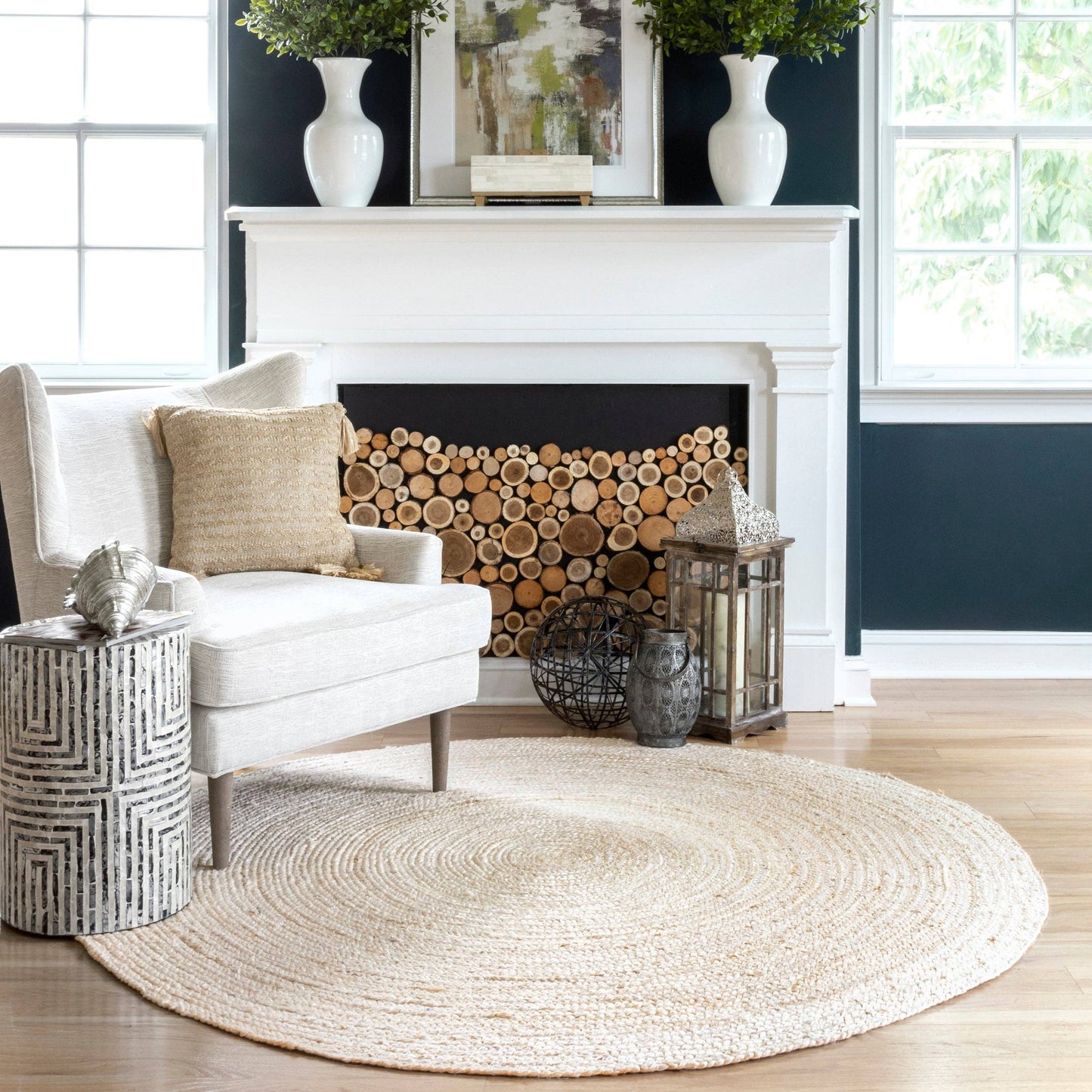 Rigo Hand Woven Farmhouse Jute Area Rug: Natural / Rectangle / 9' X 12'
