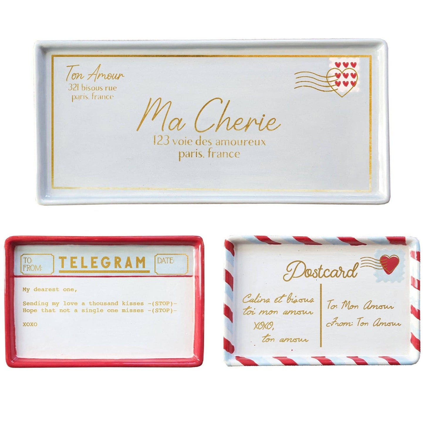 Love Letters Trays: Pink and Coral / Letter