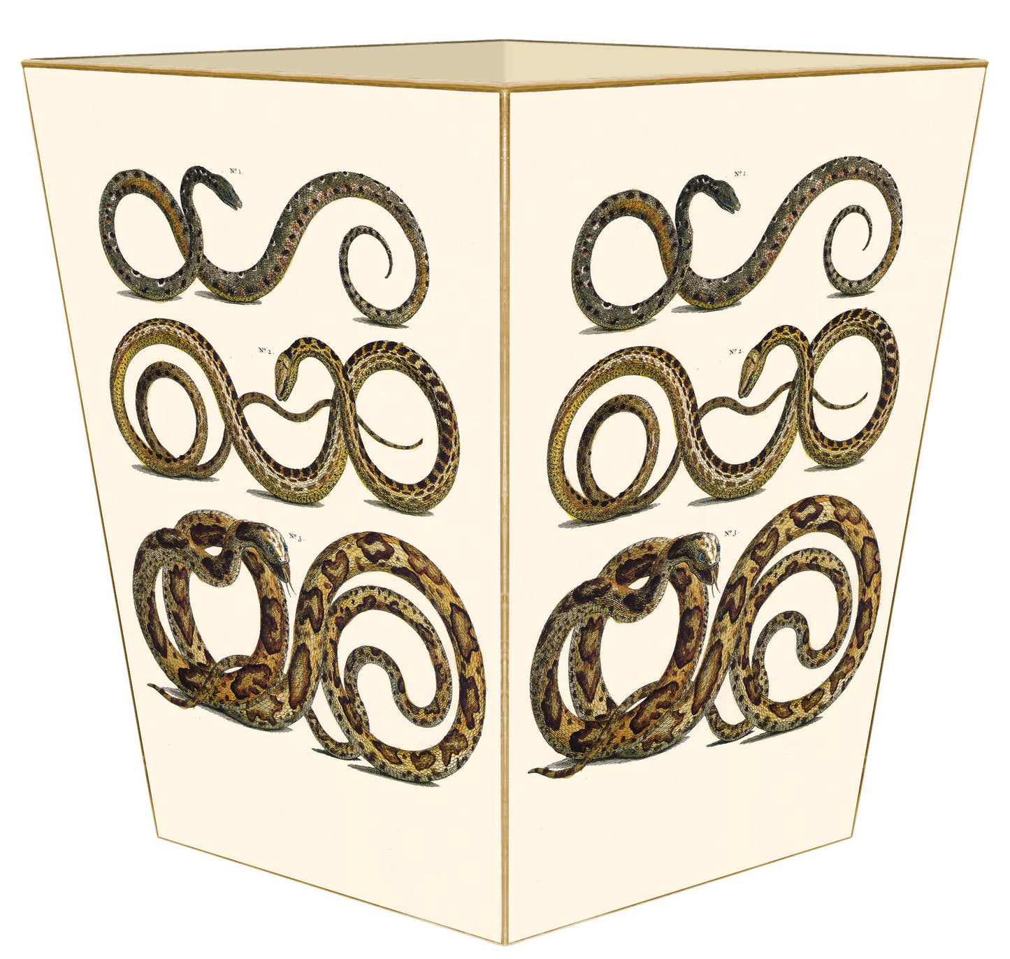 WB870-Snake Wastepaper Basket: Scalloped Top
