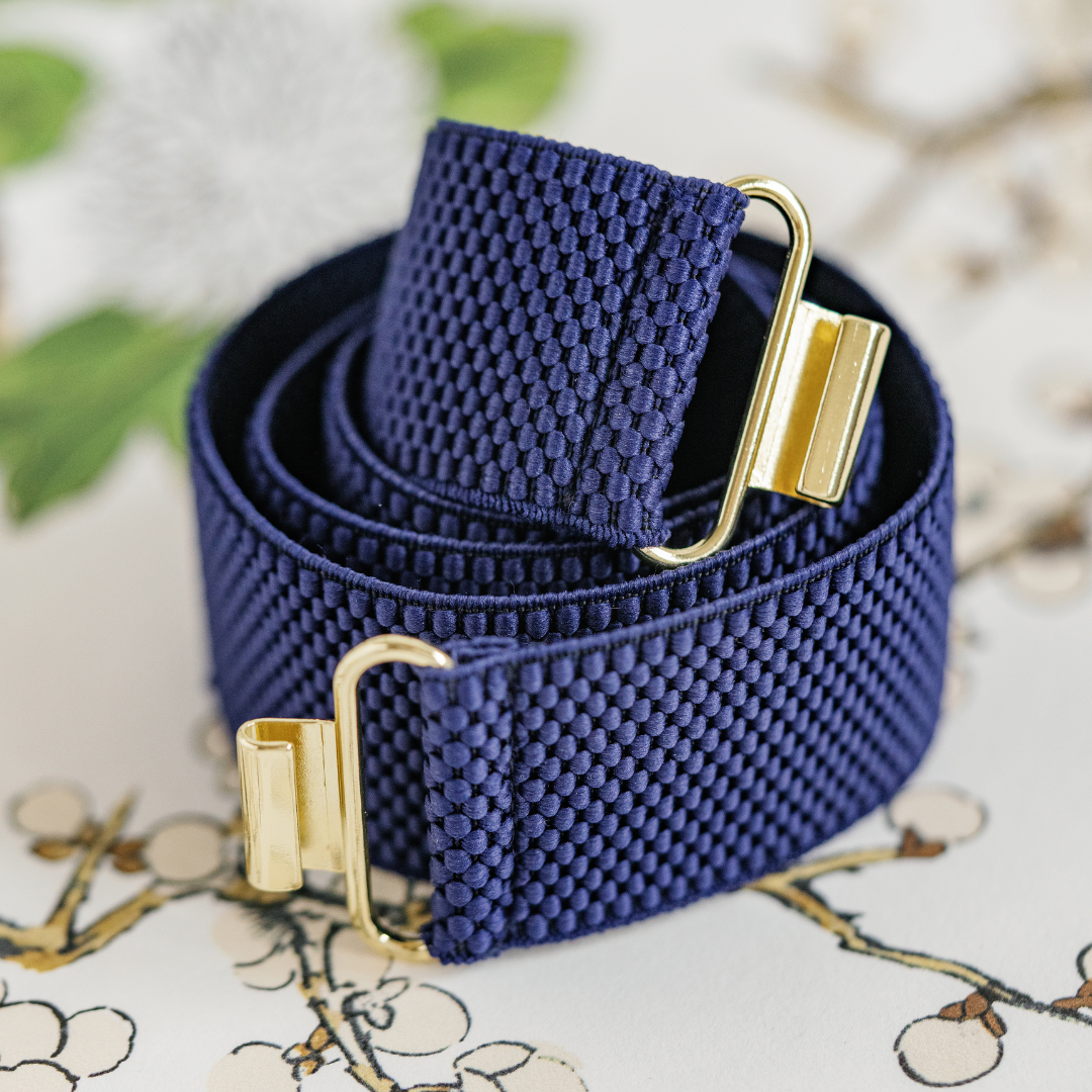 Navy Interchangeable Stretch Belt Band - Flexible & Stylish: Navy Blue / S