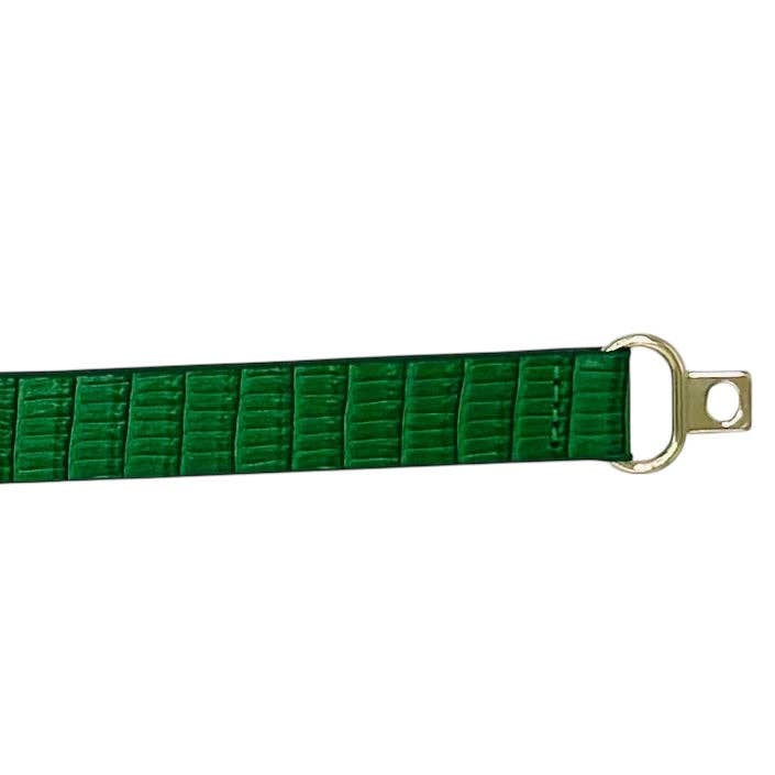 Thin Green Crocodile Leather Belt: 0