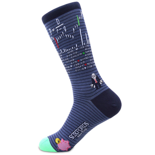 "Random Walk" - Finance Themed Fine Men's Socks