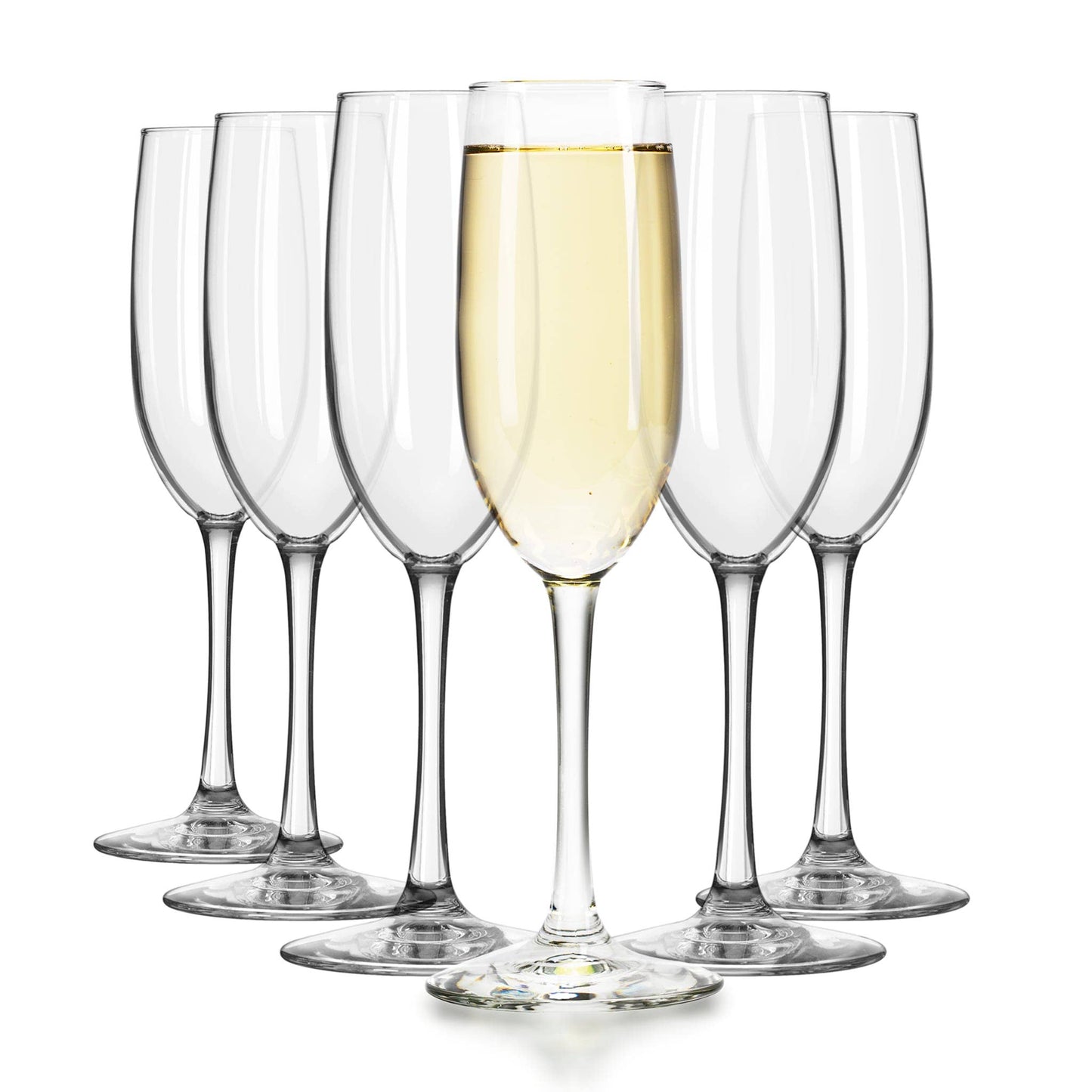 Libbey Entertaining Essentials Flute Glasses, 8 ounce, Set of 6