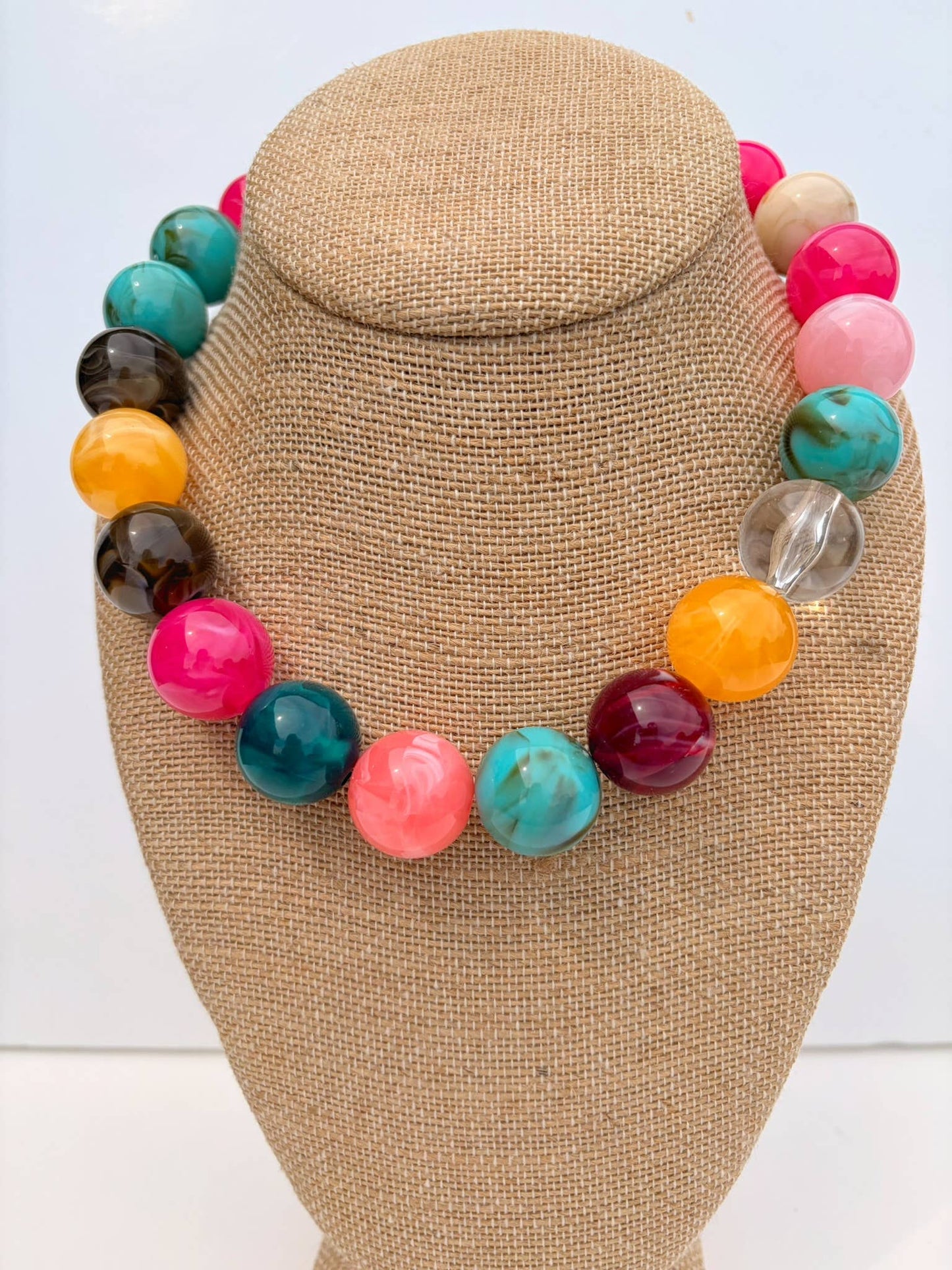 Pink Mixed Bauble Necklace