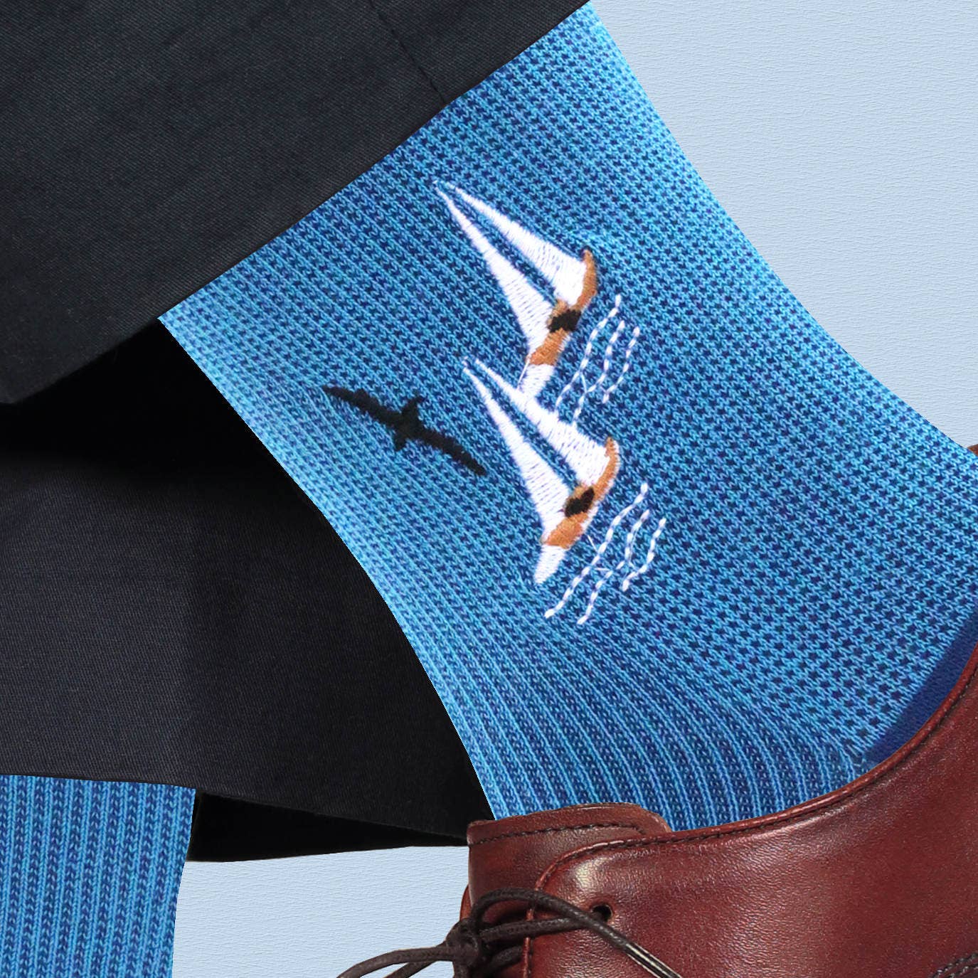 Men’s Sailing Themed Pima Cotton Socks - “Ship’s Company”
