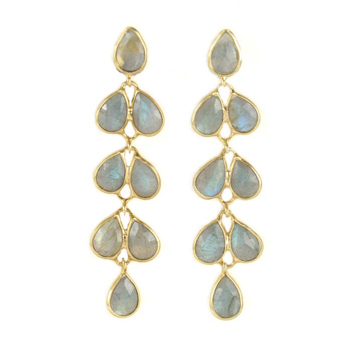 Mia Gold Earring - 11 Gemstone Options: Turquoise