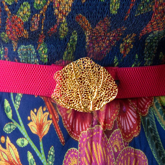 Sea Fan Interchangeable Belt Buckle w/ Gold Finish