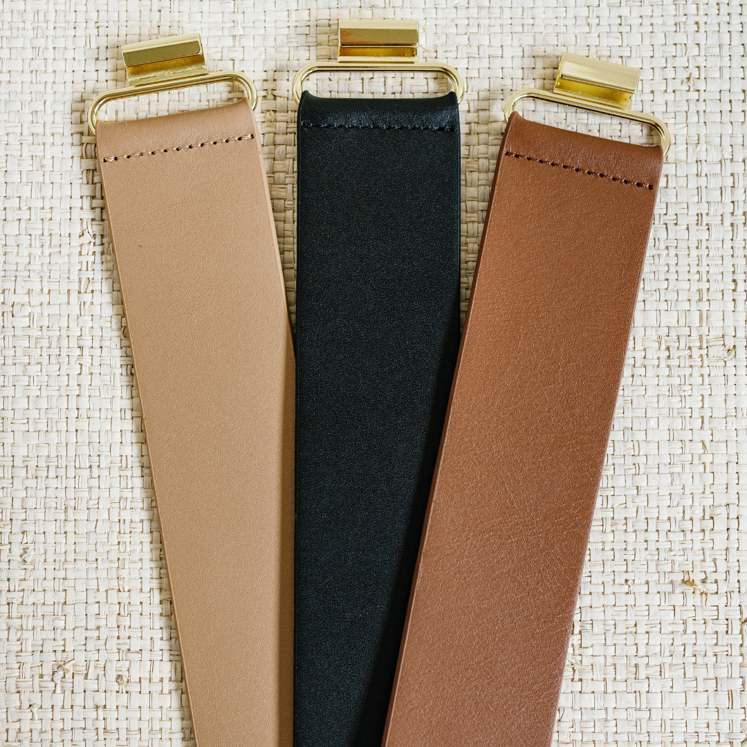 Tan Genuine Leather Stretch Belt Band – Flexible & Versatile: 0