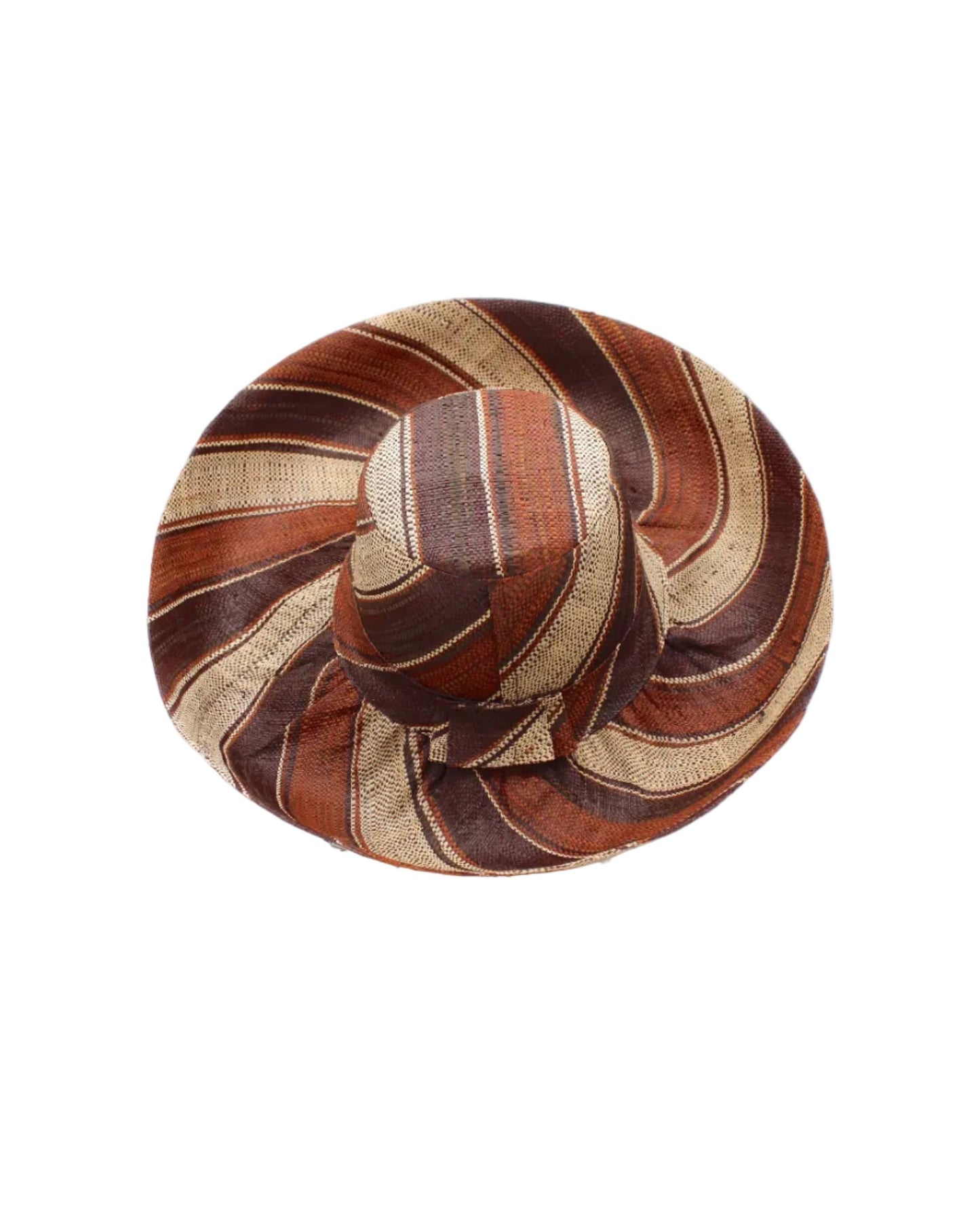 Monica 5" & 7" Wide Brim Stripe Packable Straw Sun Hats: Taffy Stripe / 5 Inch