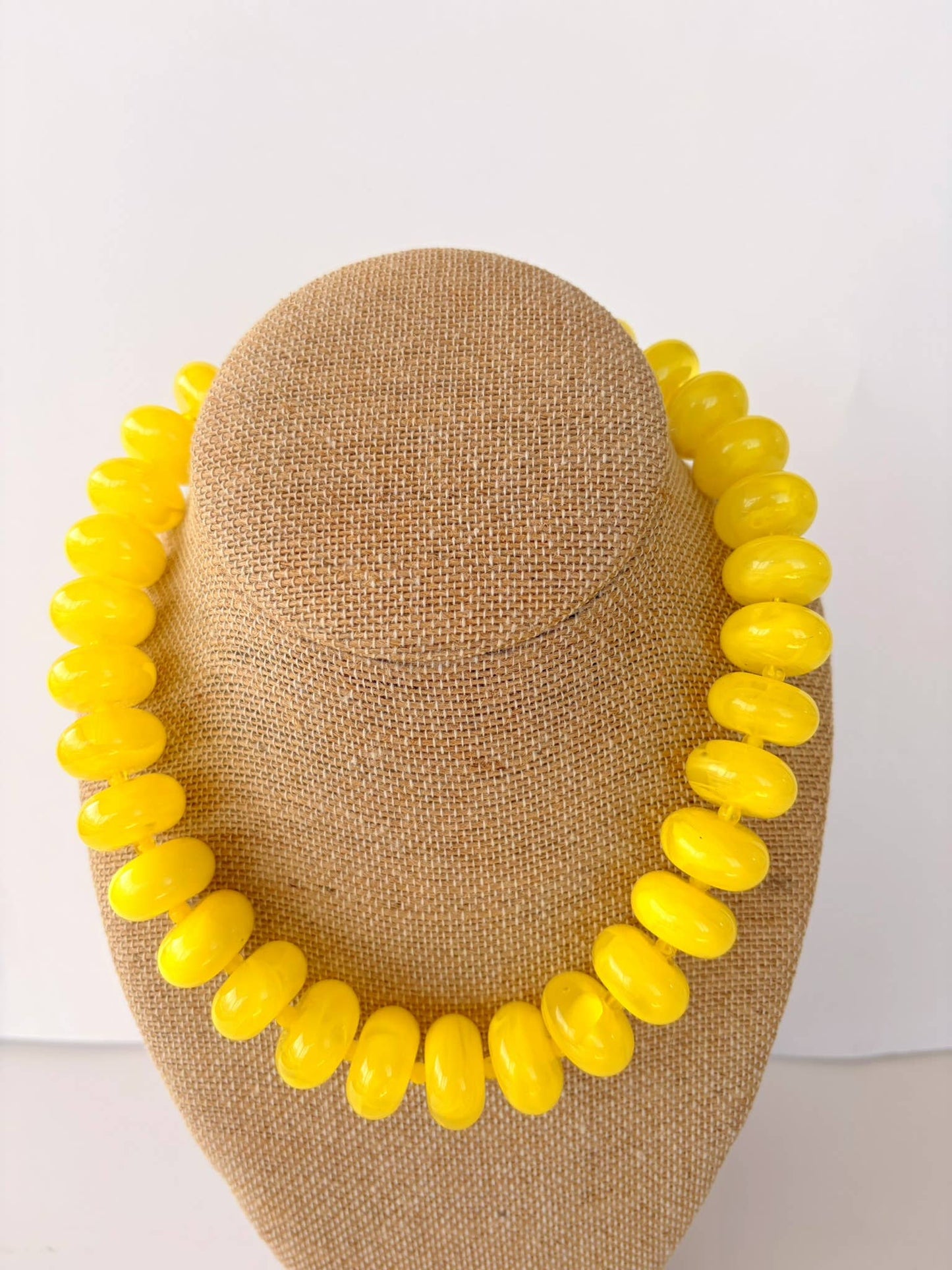 Rory Yellow Beaded Necklace – Sunshine Statement Necklace (18”)