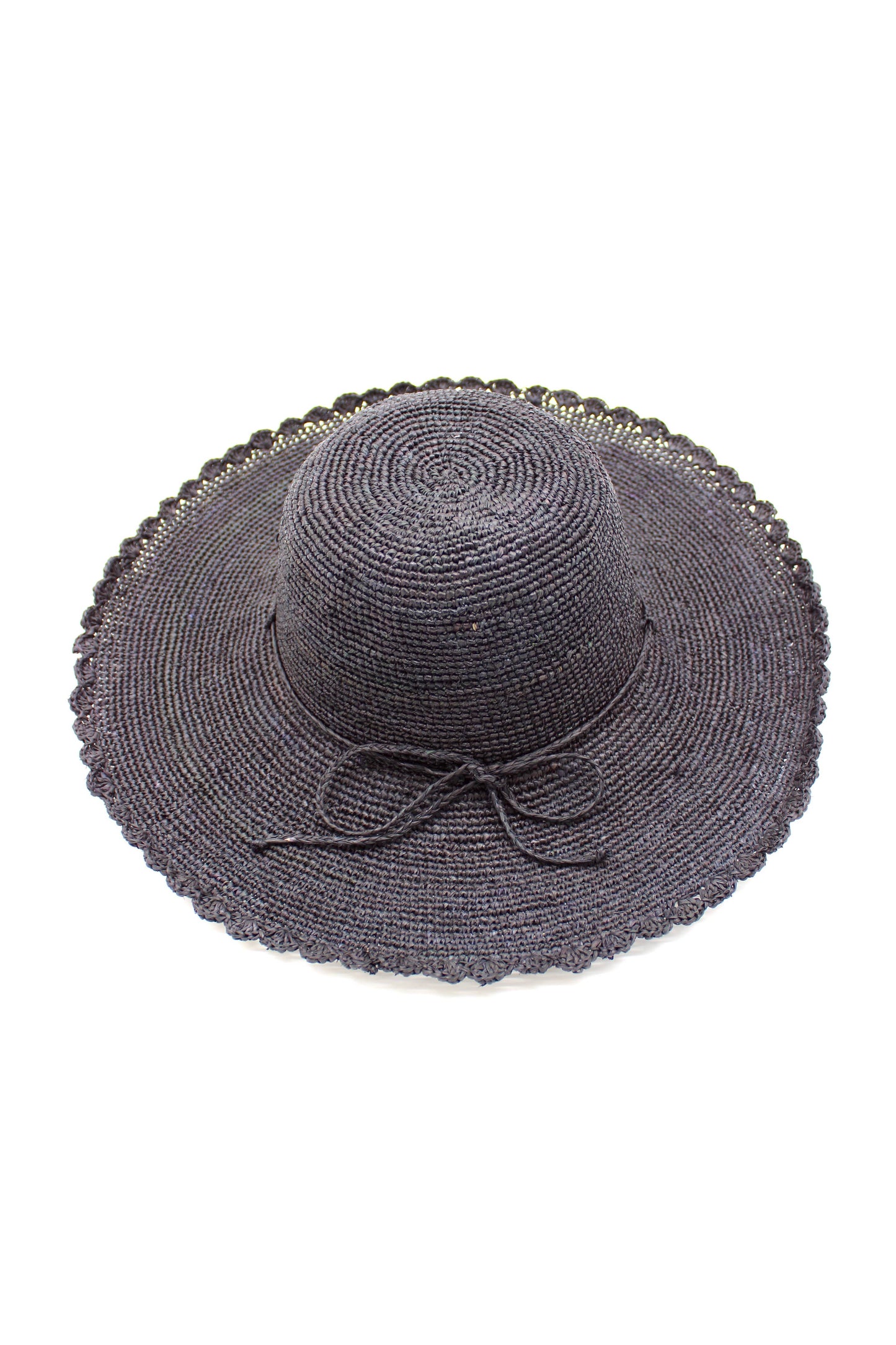 Genevieve 4" Brim Crochet Straw Sun Hat with Lace Weave Edge: Seafoam