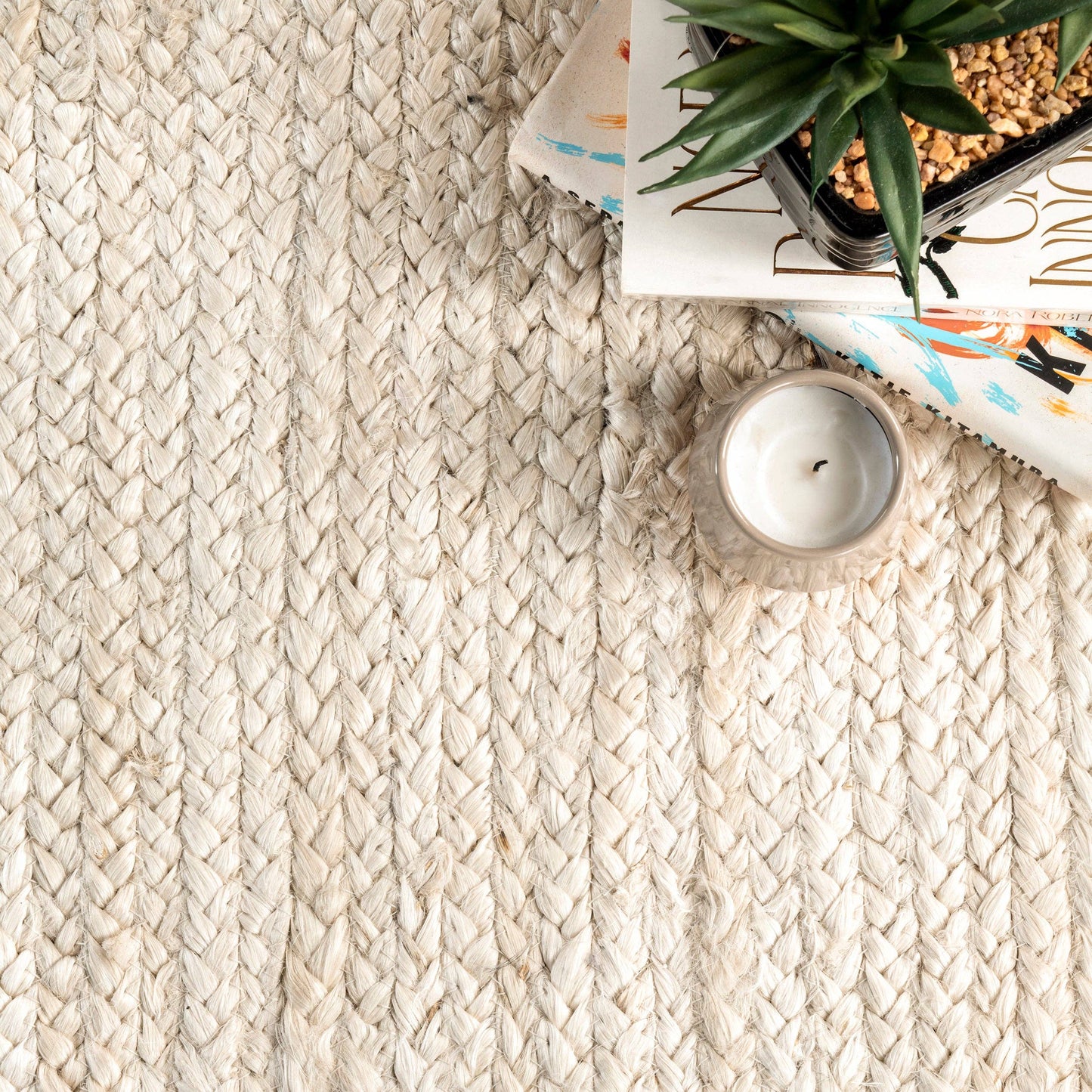 Rigo Hand Woven Farmhouse Jute Area Rug: Natural / Rectangle / 9' X 12'