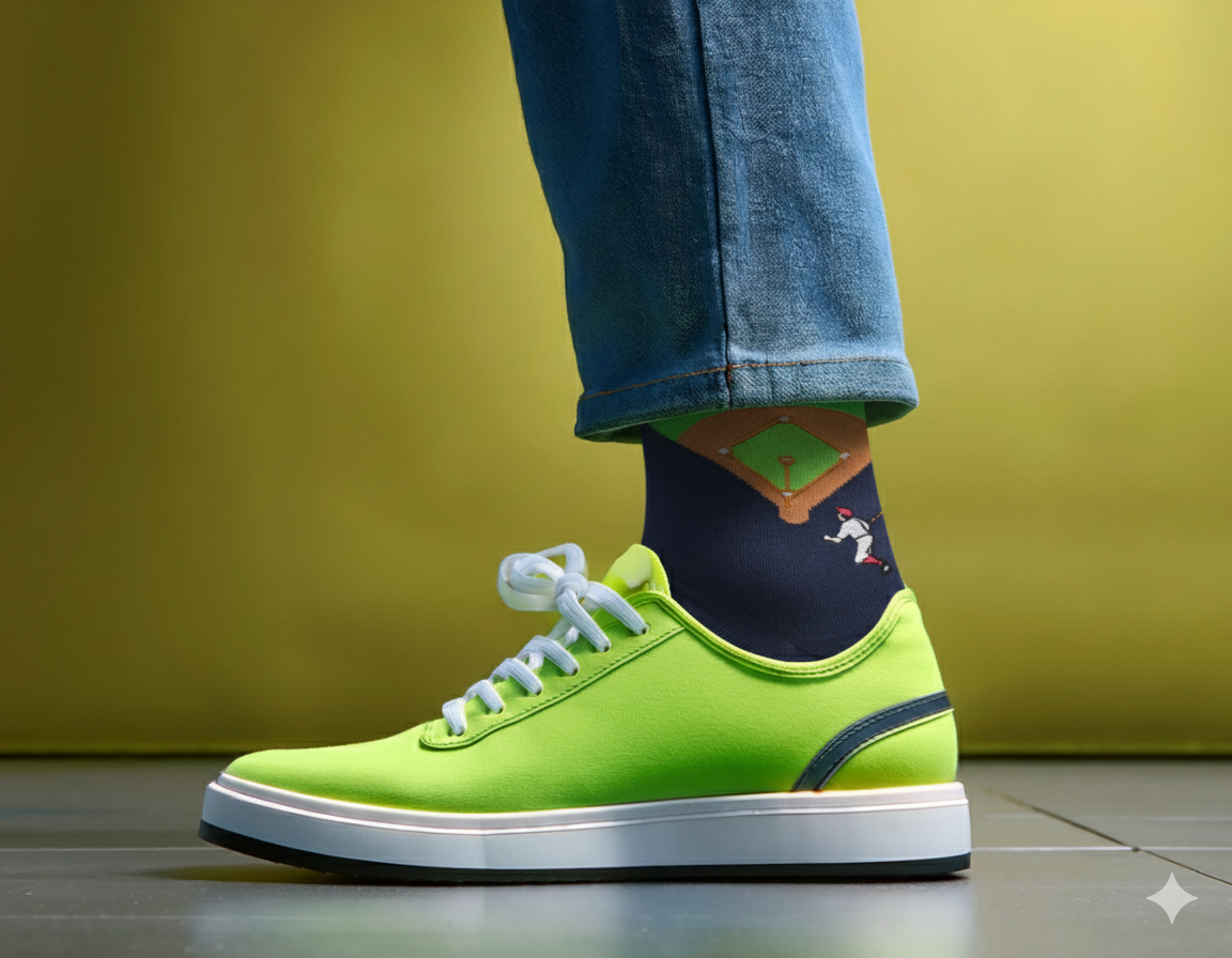 "Batter's Up" - Baseball Themed Fine Men's Socks