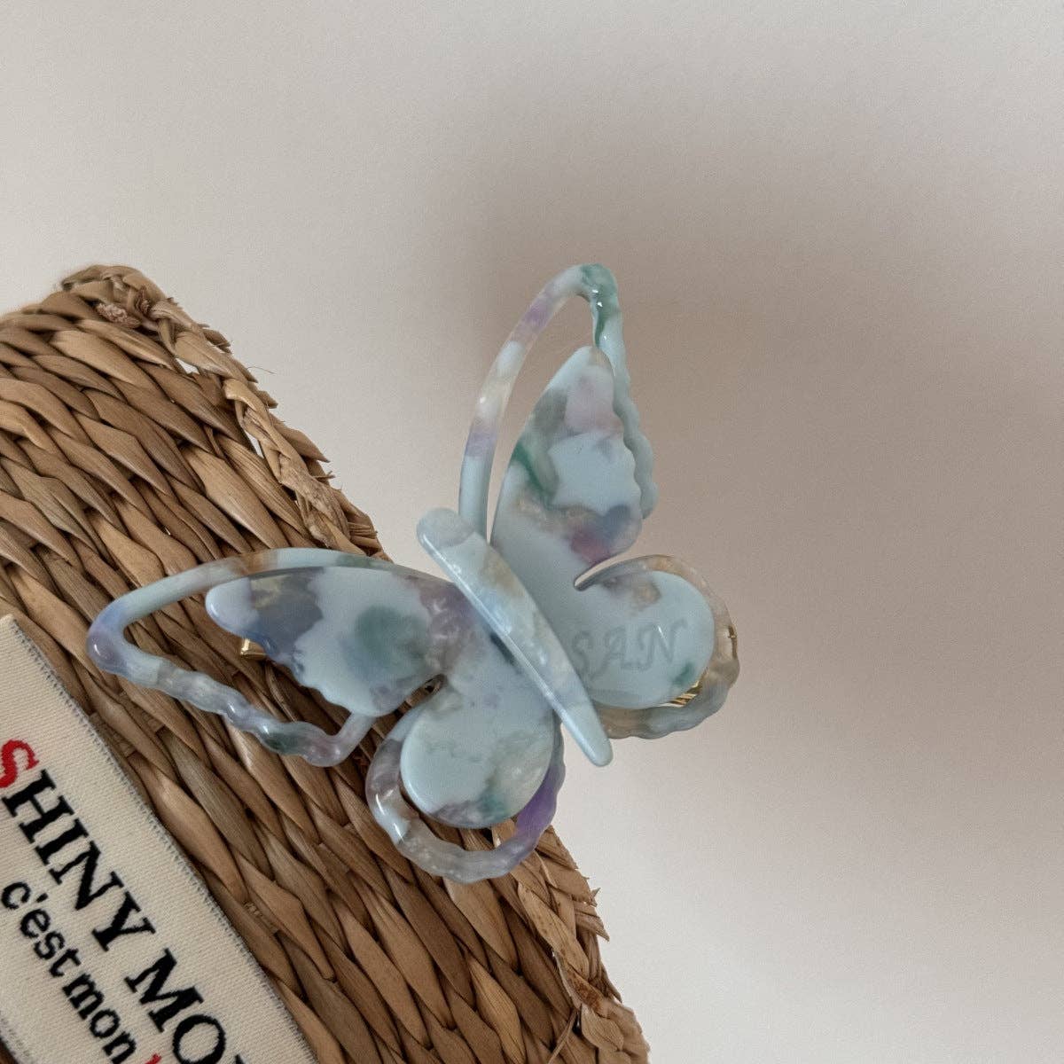 Elegant Iridescent Butterfly Acetate Hair Clip DP25E872: C4