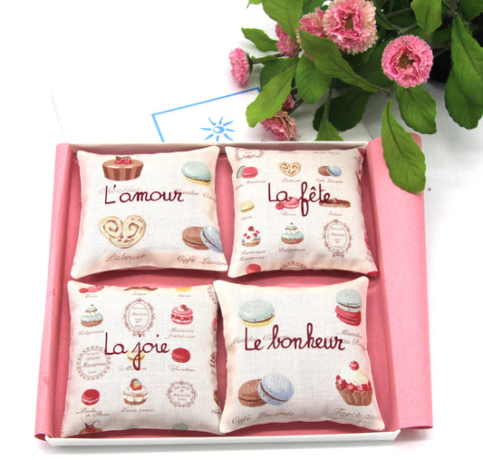 Box of 4 pink macaroon  lavender sachets - Mothers' day gift