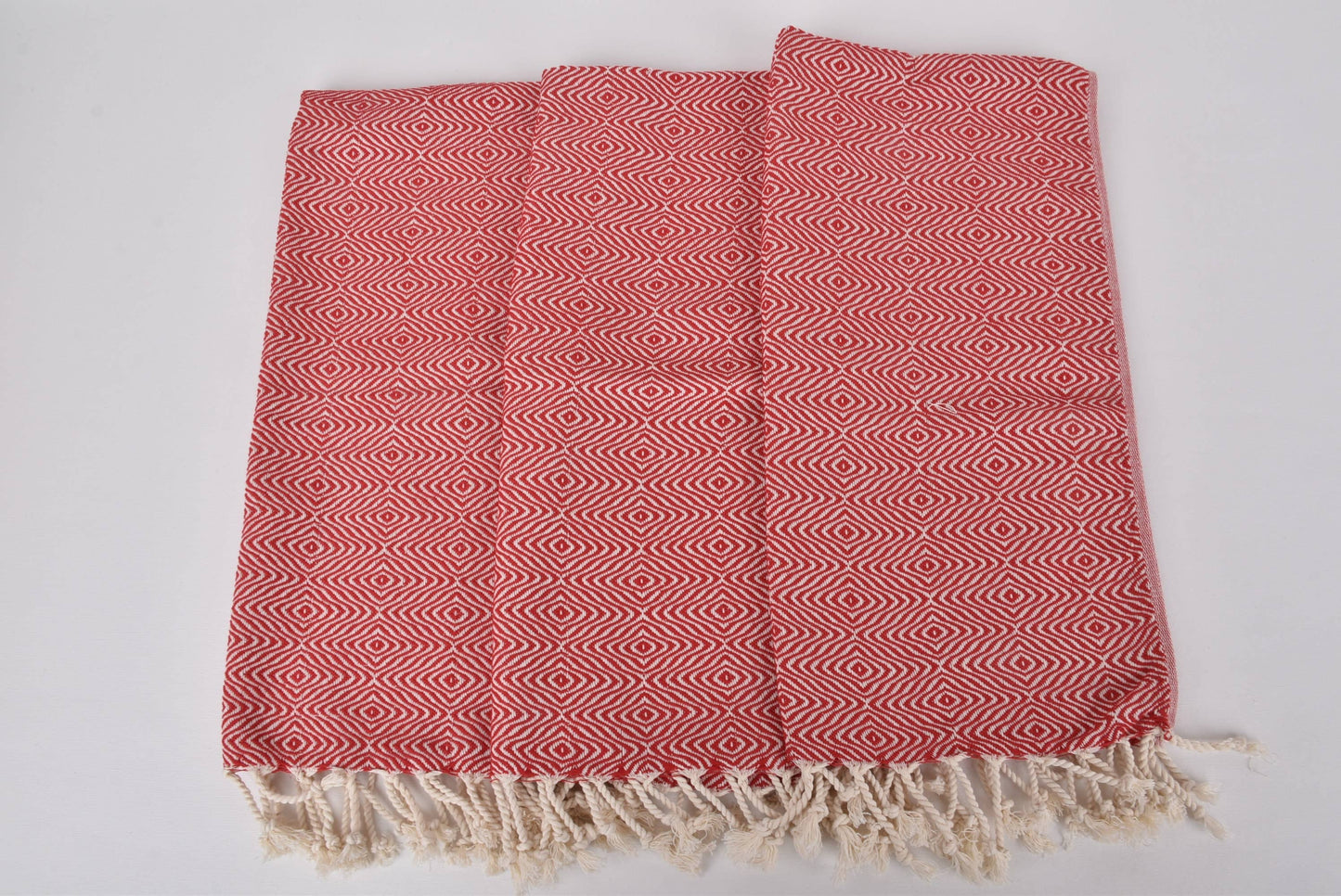 Custom Dish Towel, Elegant Red Diamond Towel