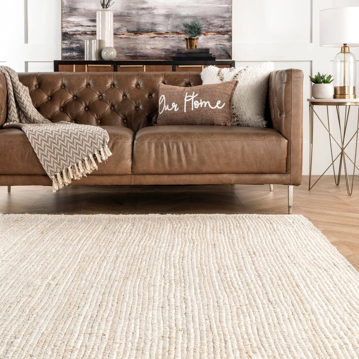 Rigo Hand Woven Farmhouse Jute Area Rug: Natural / Rectangle / 9' X 12'