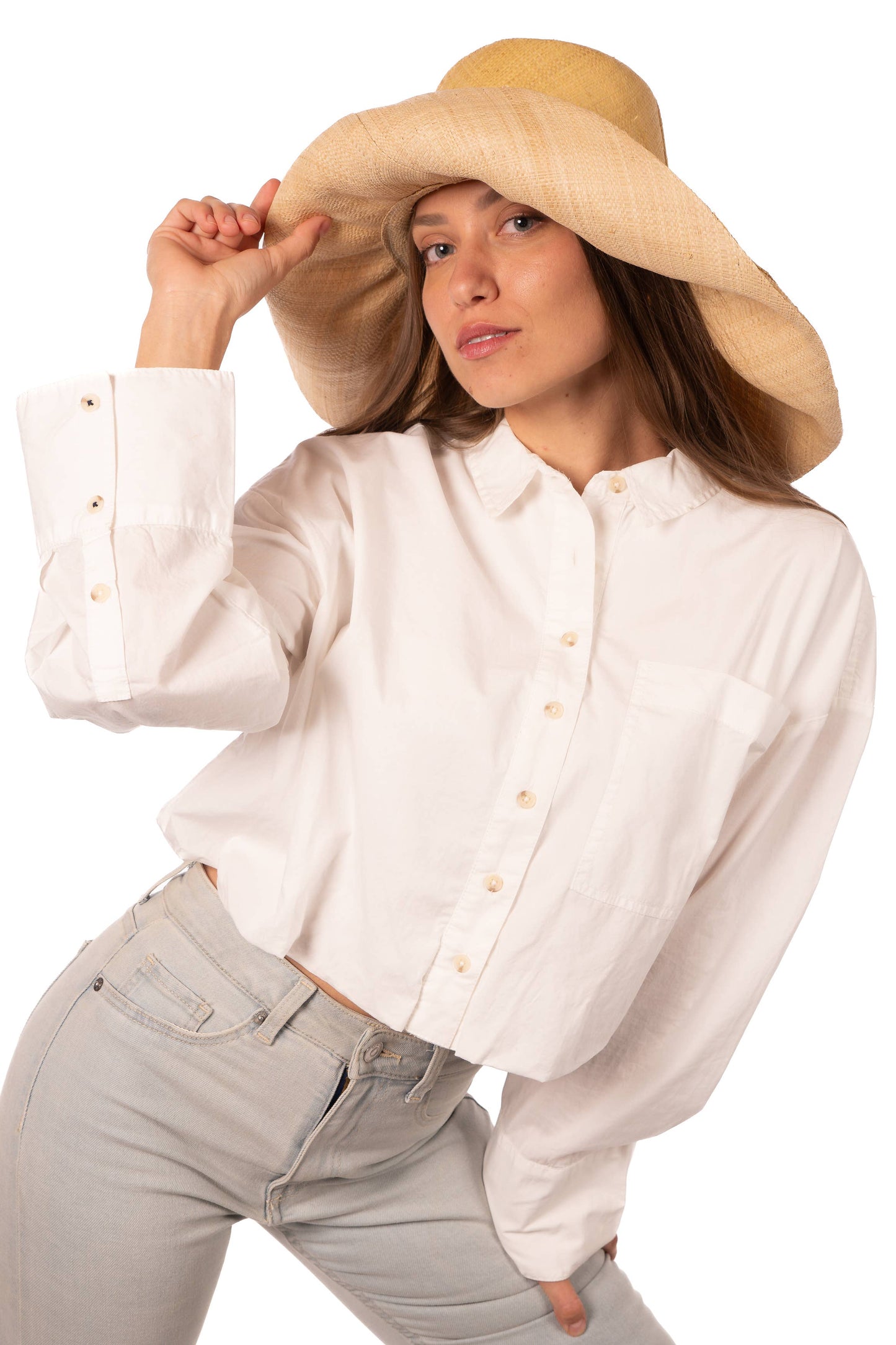Monica 5" & 7" Wide Brim Two Tone Packable Straw Sun Hats: Saffron Two Tone / 7" Brim