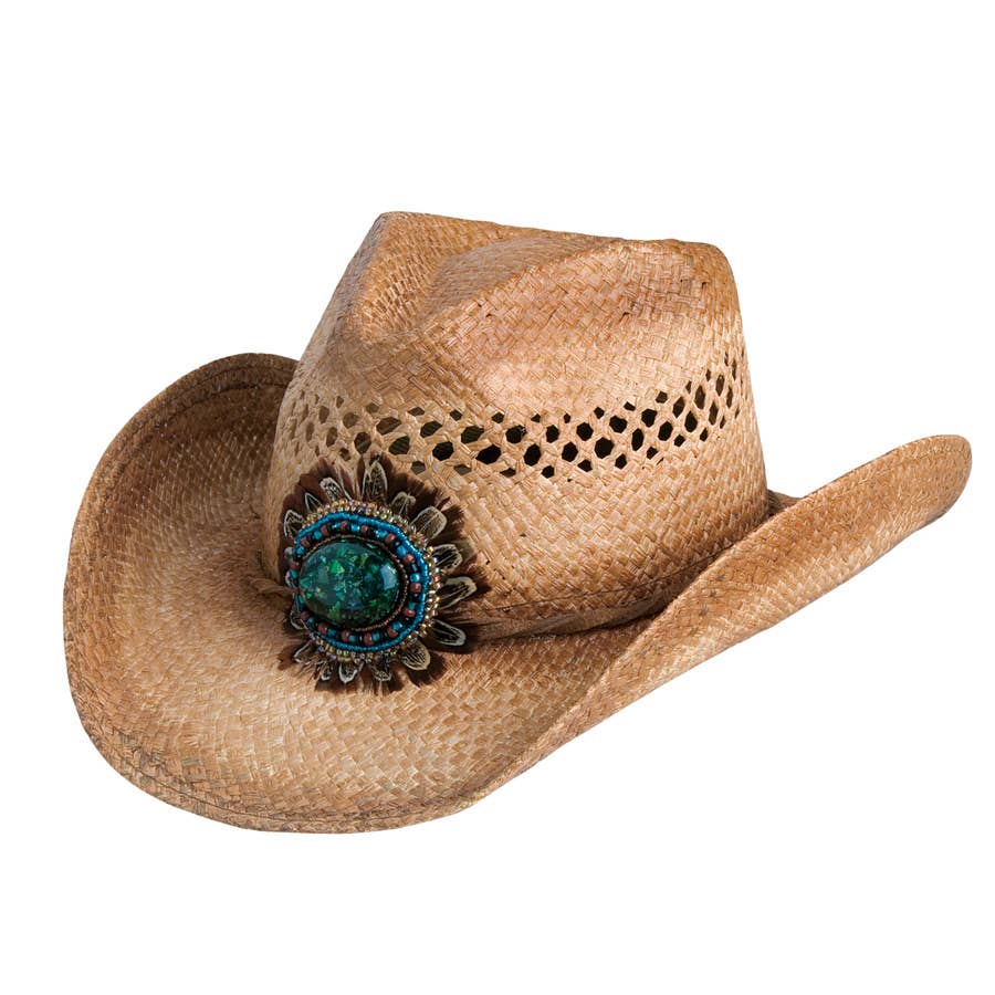 Navajo Western Raffia Shapeable Hat : Brown / One Size