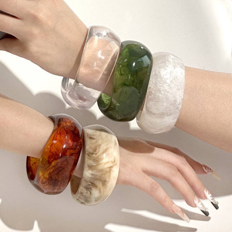 Irregular Wide Acrylic Simple Bracelets DP25B586: C