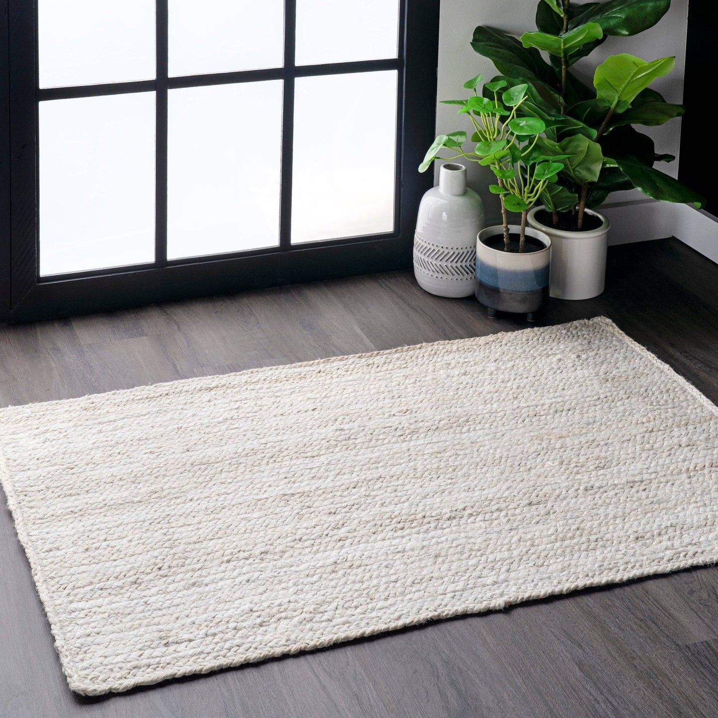 Rigo Hand Woven Farmhouse Jute Area Rug: Natural / Rectangle / 9' X 12'
