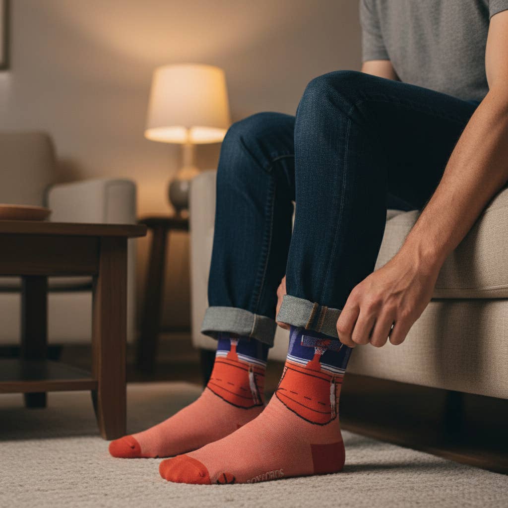 "Jump Shot" - Basketball Themed Fine Men's Socks