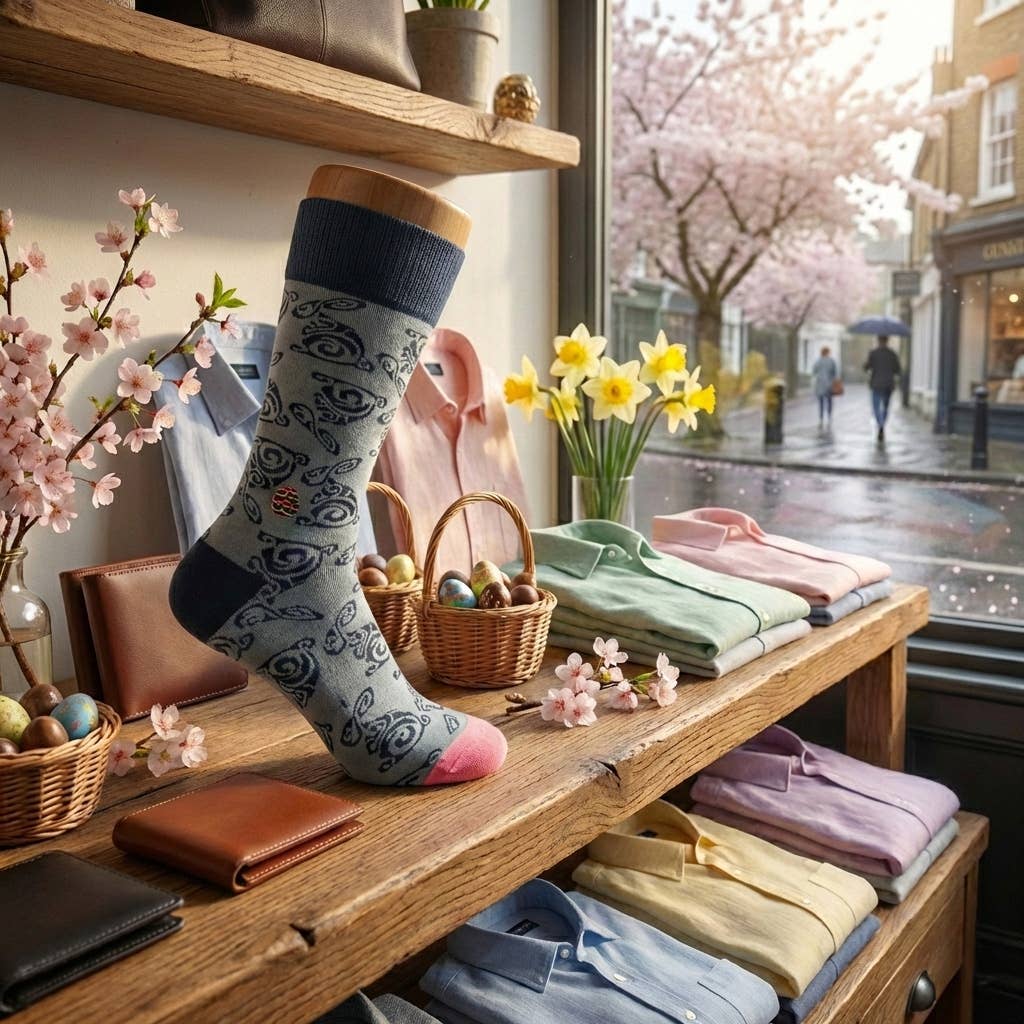 "Rabbits Foot" - Easter Themed Fine Men's Socks