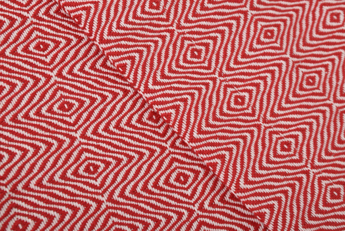 Custom Dish Towel, Elegant Red Diamond Towel