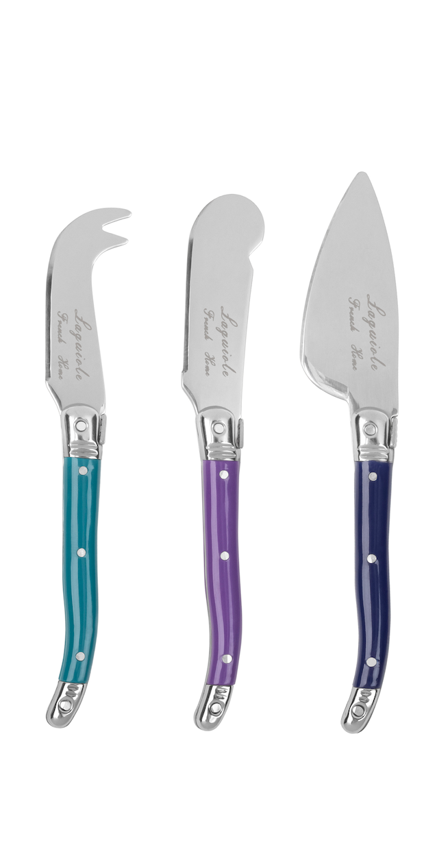 French Home 3 Piece Laguiole Cheese Knives - Plum Rose 
