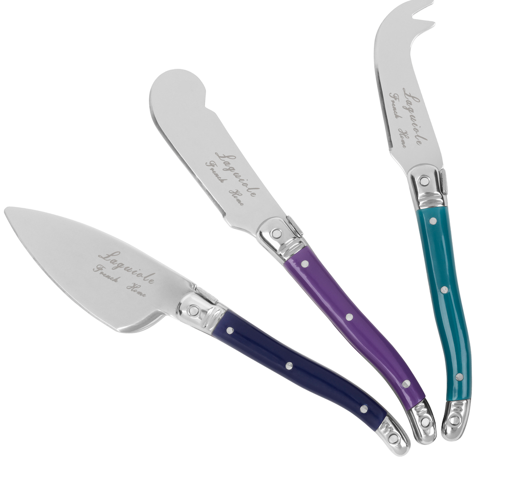 French Home 3 Piece Laguiole Cheese Knives - Plum Rose 