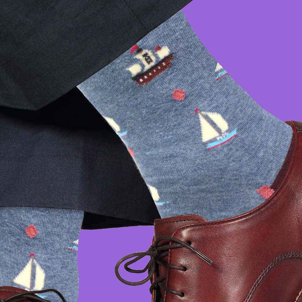 "The Buccaneer" - Sailing Pattern Men's Pima Socks