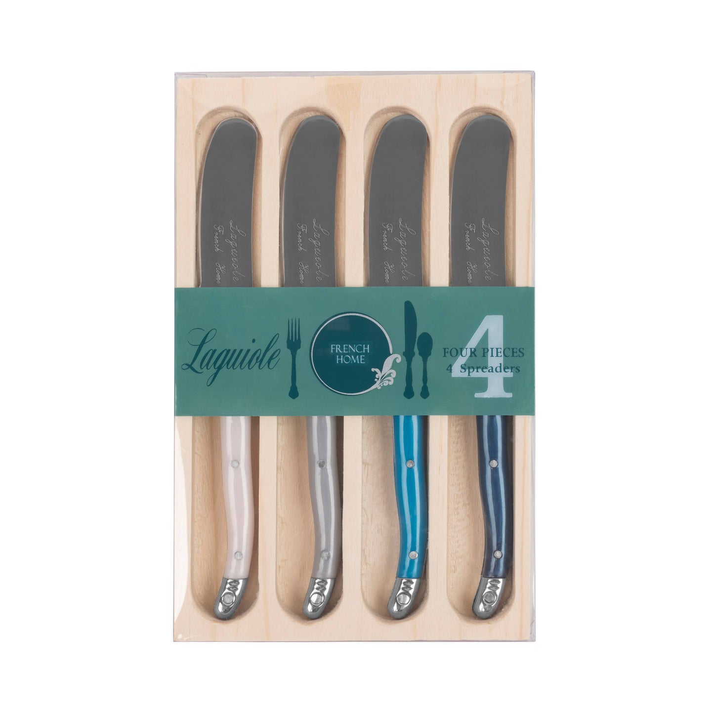 French Home 4 Piece Laguiole Spreader Set - Coastal Frost