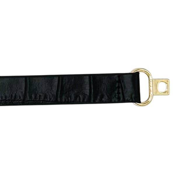 Thin Black Croc Leather Belt: 2