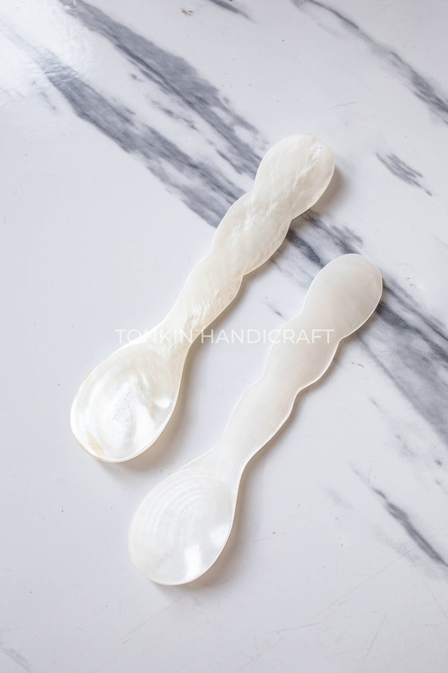Wee Mother of Pearl Seashell Spoon White