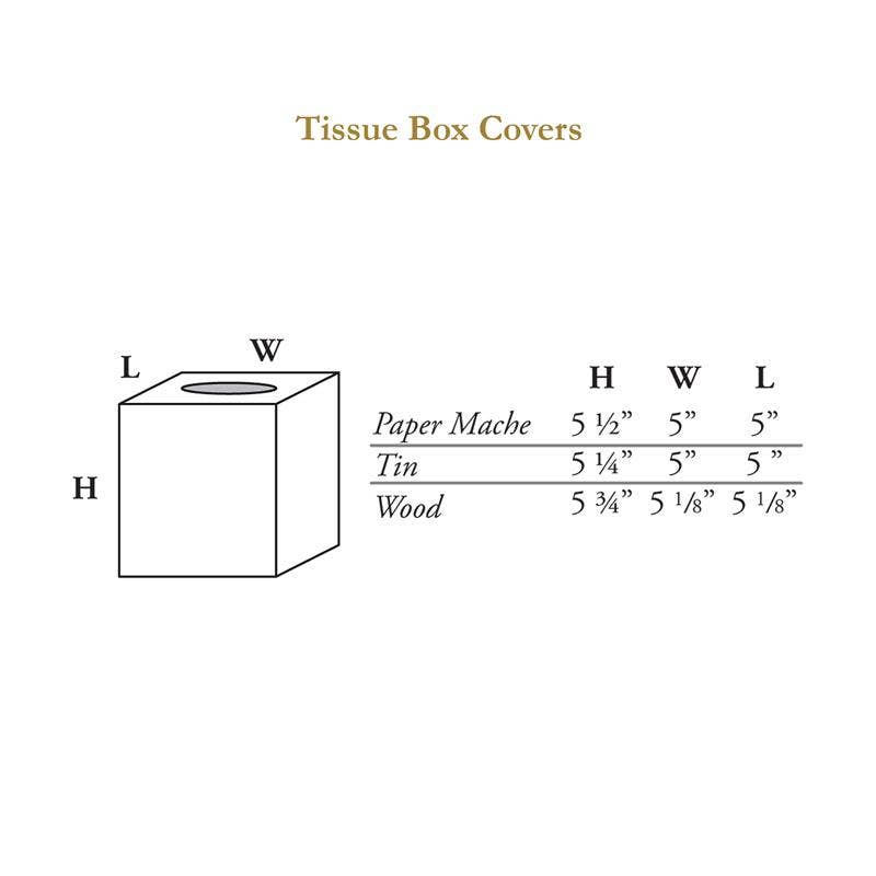 Aqua Floral Tissue Box Cover: Paper Mache - Sotre Collection